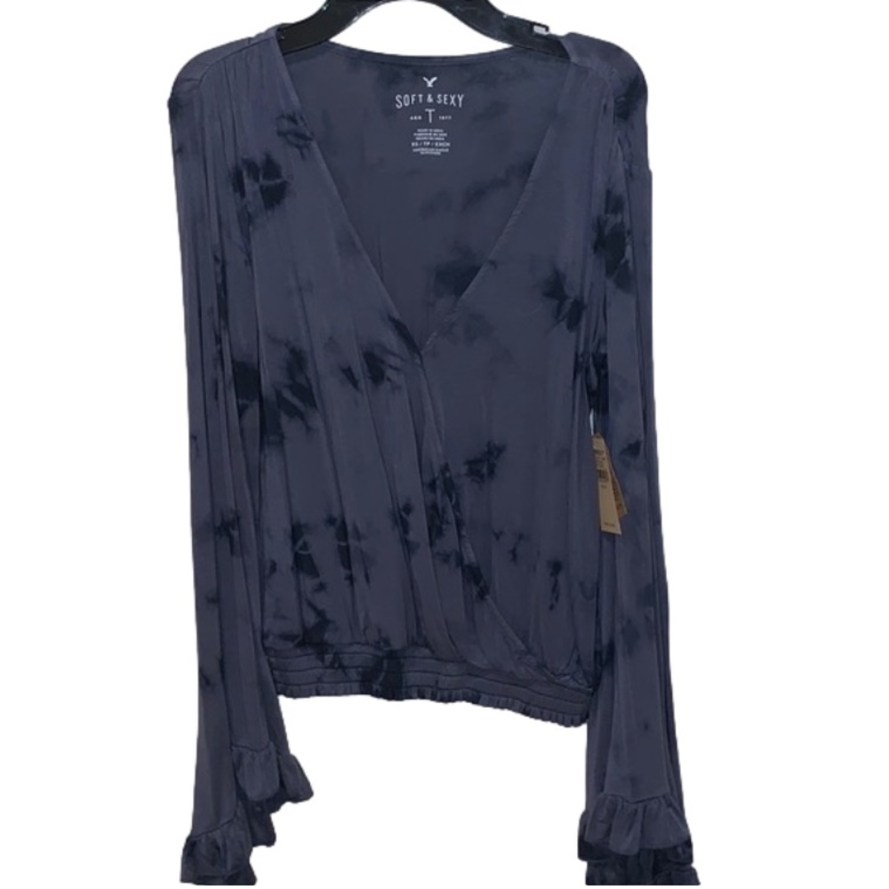american eagle tie dye long sleeve flowy top